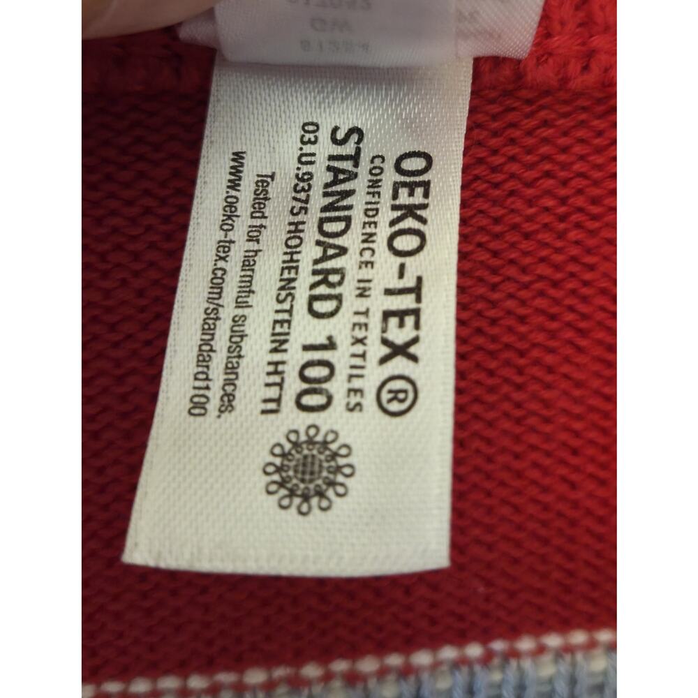 Hannah Andersson Womens M Red Fair Isle Open Cardigan Sweater Polar Bears Cotton - Picture 4 of 10